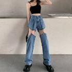 Cropped Camisole Top / Straight Leg Jeans