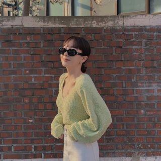 Open Bolero & Sleeveless Top Boucl  Knit Set