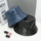 Pu Leather Plain Fisherman Hat