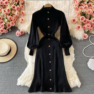 Mock Neck Slim Fit Dress