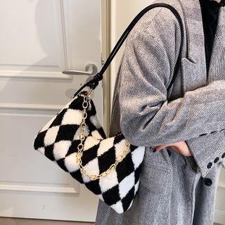 Patterned Fleece Shoulder Bag