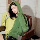 Lace-up Two-tone Hoodie