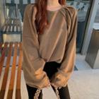 Batwing-sleeve Sweatshirt Brown - One Size