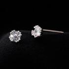 Rhinestone Sterling Silver Earring 1 Pair - Silver - One Size
