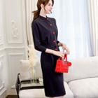 3/4-sleeved A-line Shirtdress