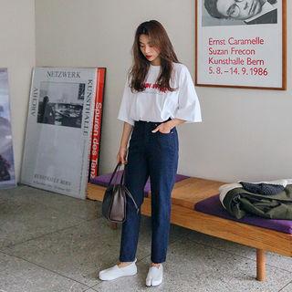 Washed Tapered Cotton Pants