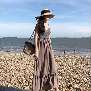 Spaghetti Strap Paneled Midi A-line Sundress