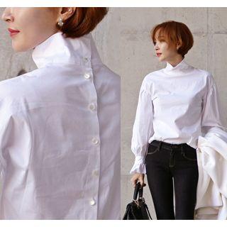 Balloon-sleeve Button-back Blouse