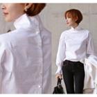 Balloon-sleeve Button-back Blouse