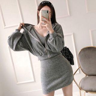 Set: Cropped Hoodie + Sleeveless Minidress