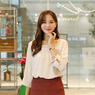Lace-detail Tie-sleeve Top