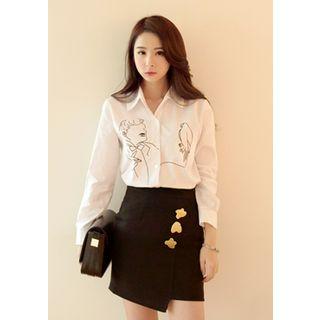 Long-sleeve Printed Cotton Shirt