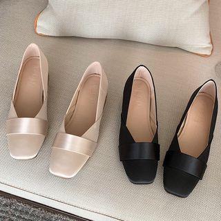 Chunky Heel Paneled Pumps