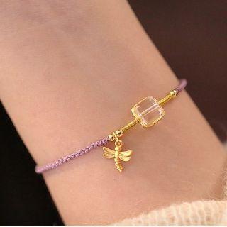 Dragonfly Faux Crystal String Bracelet