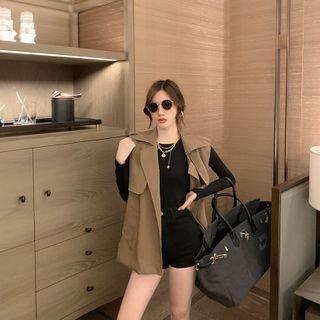 Plain Long-sleeve Top / Plain Sleeveless Blazer