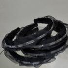 Rhinestone Mesh Headband Black - One Size