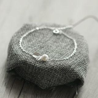 Faux Pearl Bracelet Silver - One Size
