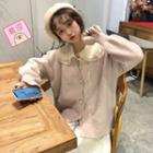 V-neck Cardigan / Layered Collar Shirt