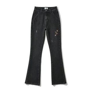 Mid Rise Embroidered Bootcut Jeans