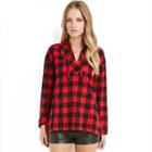 Checked Hooded Long-sleeve T-shirt