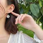 Asymmetric Flower Drop Earring 1 Pair - Hook Earring - One Size