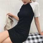 Short-sleeve Raglan Sheath Dress