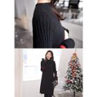 Mock-neck Contrast-trim Midi Sweater Dress