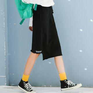 Drawstring-waist Midi Skirt