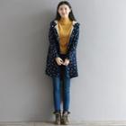 Hooded Dotted Button Coat
