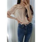 Petite Size Off-shoulder Cropped Top