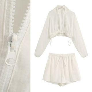 Zip Jacket / Wide-leg Shorts / Set
