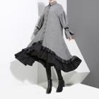 Long-sleeve Midi Shirt Dress Gray - One Size