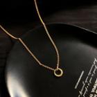 Alloy Hoop Pendant Necklace 1 Pc - Necklace - One Size