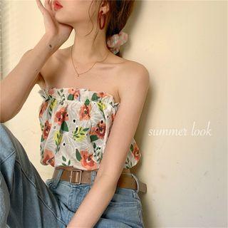 Floral Tube Top As Shown In Figure - One Size
