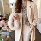 Notch-lapel Snap-button Long Coat