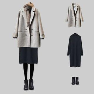Double Breasted Coat / Sweater Dress / Set
