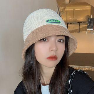 Lettering Applique Two-tone Bucket Hat