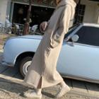 Fleece Lined Maxi Hoodie Dress Beige - One Size