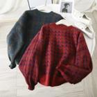Houndstooth Jacquard Sweater