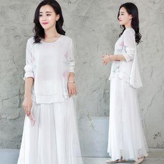 Set: Floral Top + Maxi Dress