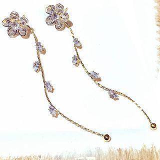 Flower Faux Crystal Fringed Earring