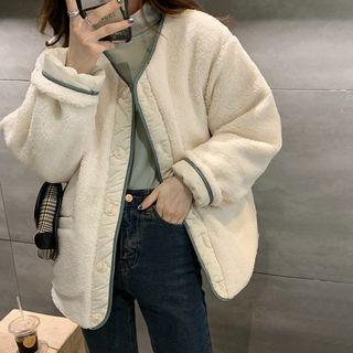 Reversible Fleece Jacket Beige - One Size