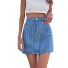 Striped High-waist Mini Skirt