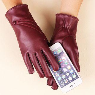 Faux Leather Touchscreen Gloves