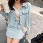 Set: Tweed Buttoned Jacket + Skirt