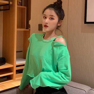 Asymmetric Cold Shoulder Sweatshirt