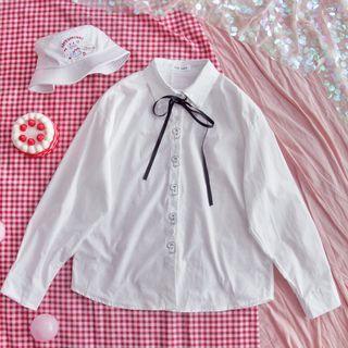 Ribbon Shirt Strawberry - Denim Blue - One Size