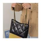 Chain-strap Quilted Tote Black - One Size