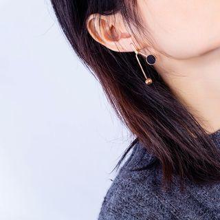 Metal Bead & Geometric Drop Earring 1 Pair - 566 - Earring - One Size