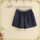 Lace Trim Drawcord Shorts